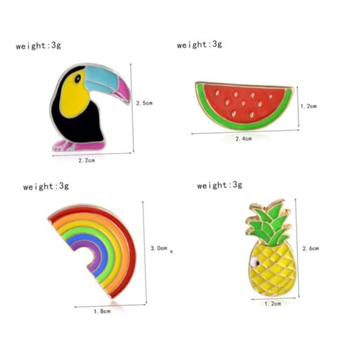 Warmhm 4stücke Broschen Mit Regenbogen-ananas-design Cartoon-vogel-brustnadel Kreative Damen-mädchen-brosche Mode-accessoires Für Kleidung Taschen Und Accessoires von Warmhm