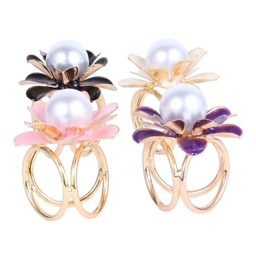 Warmhm 4 STÜCKE Teiliges Vintage Schalclip mit Blumenmuster Zinklegierung für Partys und Feierlichkeiten Langlebig und Ansprechend Gestaltet Zufällige Farbe Zufällige Farbe von Warmhm