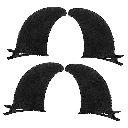 Warmhm 4 Stck Teiliges Schwarze Ox Horn Haarklammern Halloween Haarspangen Damen Kostüm Party Zubehör Langlebig Leicht von Warmhm