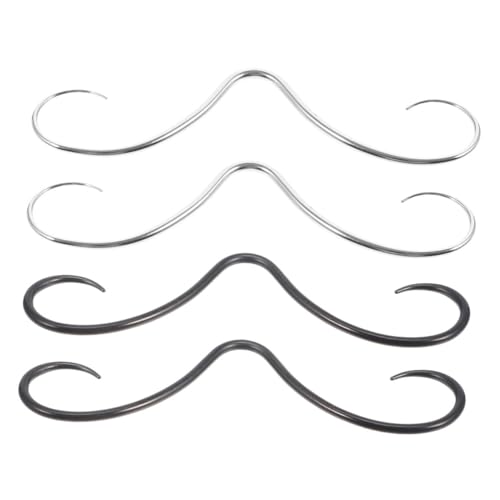 Warmhm 4 Stück Einstellbares Mustache Septum Piercing aus Edelstahl Unisex Nasenring Realistische Schnurrbartoptik Langlebiger Modeschmuck für Nasenpiercing Damen Herren von Warmhm