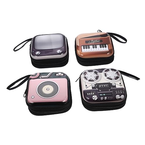 Warmhm 4 Stück Mini Münzbeutel im Retro Design Cartoon Geldbörsen für Tv Radio Projektor Klavier Praktisch zur Aufbewahrung von Kleingeld und Kleinen Gegenständen von Warmhm