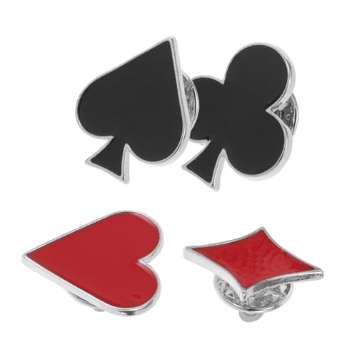 Warmhm 4 Stück Poker Anstecknadeln Emaillierte Reversbroschen für Hemden Pullover Rucksack und Hut Vielseitige Kleidungslapelpins für Damen und Herren Stilvolle Metallbroschen für von Warmhm
