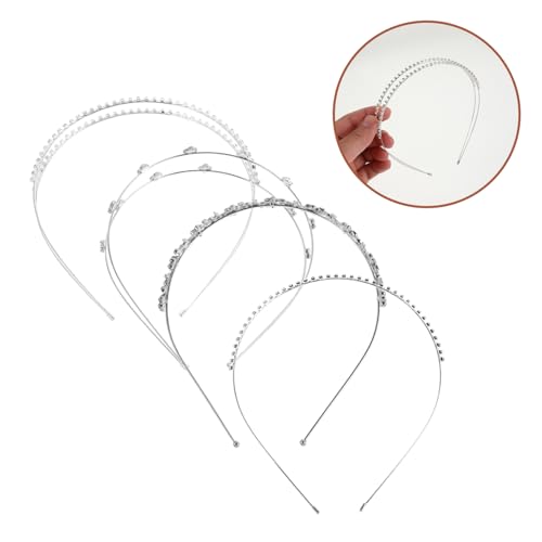 Warmhm 4 Stück Rhinestone Haarreif Teiliges Dünnes Komfortables Stirnband mit Blumen Design Eleganter Brautschmuck für Frauen und Mädchen Vielseitiger Haarschmuck für Hochzeit und Fest von Warmhm