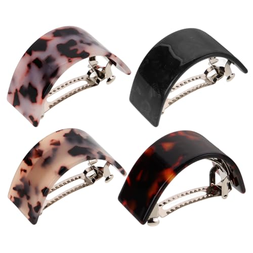 Warmhm 4 Stück Stilvolle Haarnadeln Halbrunde Clips Für Pferdeschwanz Modische Haarspangen Für Damen Leicht Für Partys Und Alltag von Warmhm