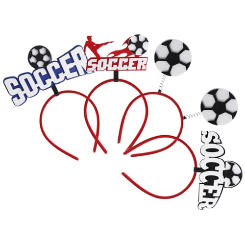 Warmhm 4 Stück Teiliges Fußball Haarband Sportliches Stirnband für Damen und Herren Elastisch Rutschfest Atmungsaktiv für Fußballspiele Fan partys und Sportveranstaltungen von Warmhm