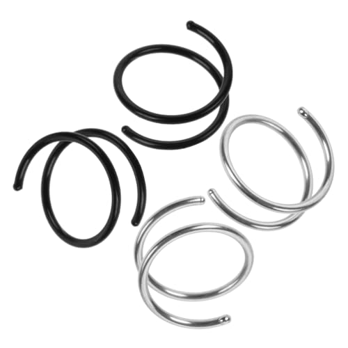 Warmhm 4 Stück Teiliges Nasenringe Doppelspiral Nasenpiercing für Damen für Partys und Besondere Anlässe Leicht und Angenehm zu Tragen von Warmhm