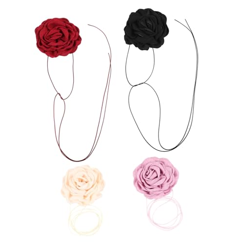 Warmhm 4 Stück Teiliges Rosen Choker Halsketten mit Großen Floralen Anhängern Mehrfarbiges Leichtes Stoffcollier für Mädchen und Frauen Modischer Schmuck für Alltag und Besondere Anlässe Warmhm 4 Stück Teiliges Rosen Choker Halsketten mit Großen Floralen Anhängern Mehrfarbiges Leichtes Stoffcollier für Mädchen und Frauen Modischer Schmuck für Alltag und Besondere Anlässe von Warmhm