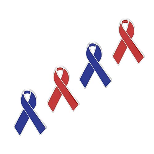 Warmhm 4 Stück Teiliges Rote Schleifen Broschen für Bewusstsein Legierung Anstecknadeln für Damen für Kleidung Taschen und Feierlichkeiten von Warmhm