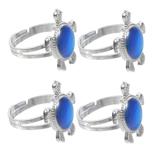 Warmhm 4 Stück Teiliges Schildkröten Farbwechsel Temperaturfühliger Farbwechselring für Damen und Herren Emotionserkennung Modeschmuck Warmhm 4 Stück Teiliges Schildkröten Farbwechsel Temperaturfühliger Farbwechselring für Damen und Herren Emotionserkennung Modeschmuck von Warmhm