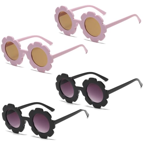 Warmhm 4 Stück Teiliges Sonnenbrillen Sonnenblumenform Leichte und Wiederverwendbare Partybrillen UV Schutz für Mädchen und Jungen Karneval und Kostümpartys von Warmhm