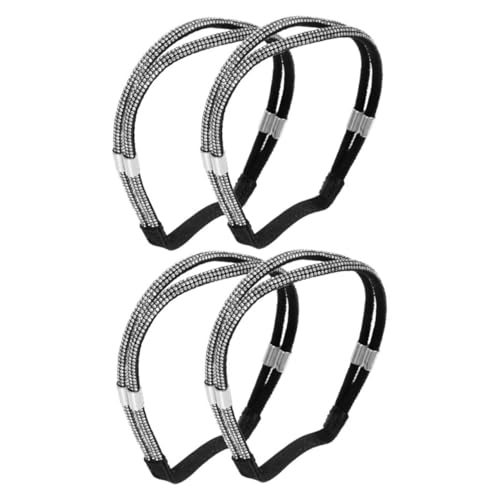 Warmhm 4 Stück Verstellbare Elastische Fersenriemen mit Weißen Strasssteinen Dekorative Rutsch Schuhbänder für Damen High Heels Schicke Knöchelriemen zum Schutz vor Schuhverlust von Warmhm