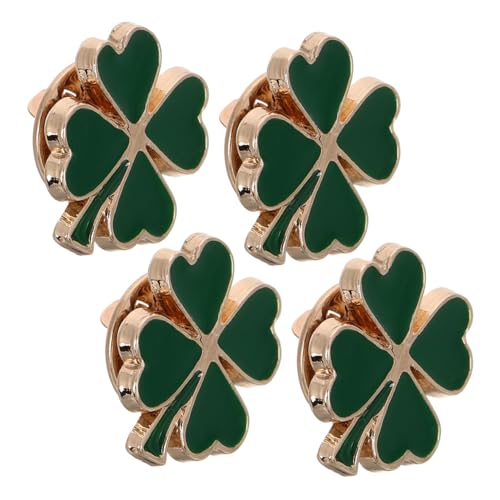Warmhm 4 Stück Vierblättrige Kleeblatt Brosche für Damen Emaille Anstecker Vintage Schmuck für Patrick Day Glücksbringer und Modisches Accessoire Langlebig und von Warmhm