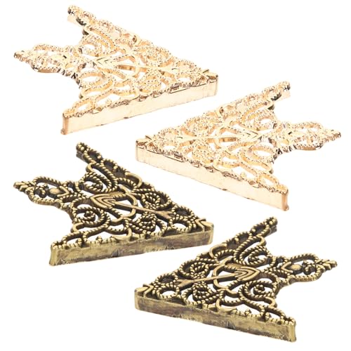 Warmhm 4 Stück Vintage Kragenbrosche Teiliges Antike Brooch Buckles mit Filigranem Hohlmuster Klassische Kleidung Accessoires für Hemden Vielseitig Kombinierbar für Stilvolle Outfits und von Warmhm