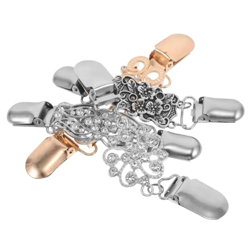 Warmhm 4 Stück Vintage Strickjacken Clips Langlebiger Legierung Stilvolle Europäische Schal Pullover Clips Vielseitige Broschennadeln für modische Kleidungsaccessoires von Warmhm