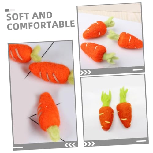 Warmhm 4 Stück Wolle Filz Karotten Haarklammern Langlebig Weich Handgefertigt Süße DIY Haarclip Accessoires für Party Alltag Hochzeit von Warmhm