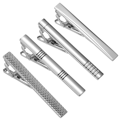 Warmhm 4Stücke Krawattenklammern Minimalistische Krawattenclips für Herren Langlebige Schlanke Krawattennadel für Anzug Business Formelle Anlässe von Warmhm