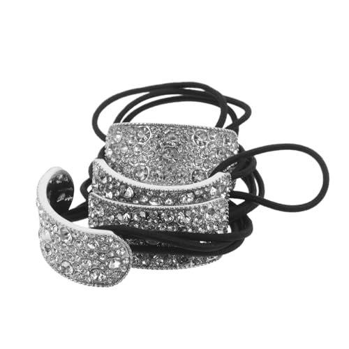 Warmhm 4stücke Glitzernde Haargummis Mit Strasssteinen Elastische Pferdeschwanzhalter Aus Haarseile Für Damen Haar-accessoires Für Partys Und Reisen von Warmhm
