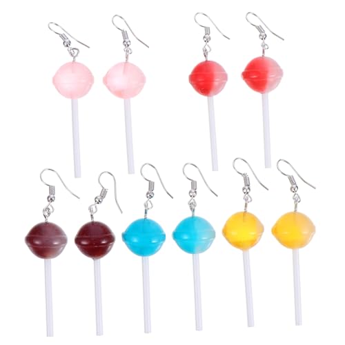 Warmhm 5 Paare Lollipop Ohrhänger Bunte Candy ohrringe Leicht Modisch für Frauen Party Schmuck Ohrschmuck von Warmhm