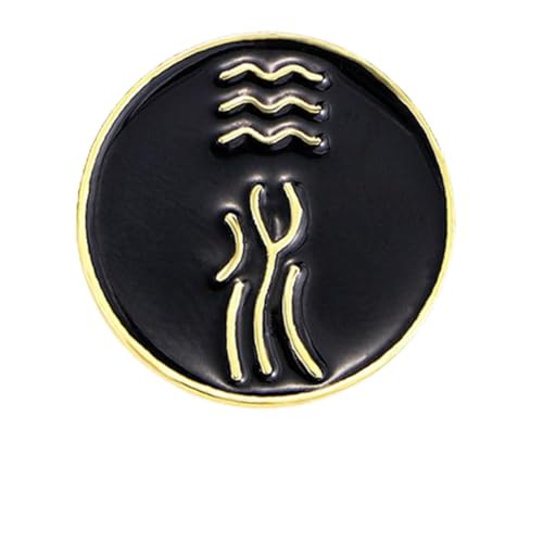 Warmhm 5 Stück Chinesische Broschen aus Metall mit goldfarbenen Fünf Symbolen Langlebige Anstecknadeln für Damen Kleidung Rucksäcke Hüte Modische Dekorative Pins mit Positiver Symbolik von Warmhm