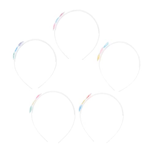 Warmhm 5 Stück Haarreifen Herzform Transparent Quicksand Haarbänder Bunten Farben Lustige Haaraccessoires für Partys und Besondere Anlässe von Warmhm
