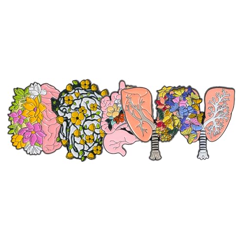 Warmhm 5stücke Metall Anatomiebroschen Anstecknadel Für Kleidung Hut Schal Brustnadel Aus Legierung Dekorative Brosche Mit Organemotiv Für Jacken Pullover von Warmhm