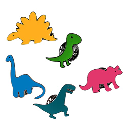 Warmhm 5stücke Dinosaurier-anstecker Emaille Broschen Cartoon Revers Pins Für Damen Kleidung Schal Mütze Jacke Jeans Kostüm Rucksack Schal Hüte Broschennadel Anstecknadel Modeschmuck von Warmhm