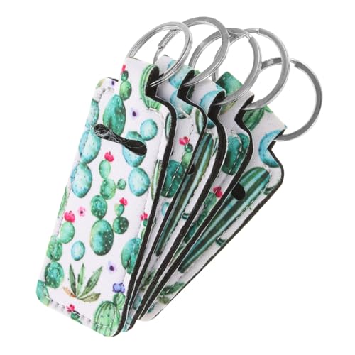 Warmhm 5 Stück Teiliges Kleiner Quadratischer Schlüsselanhänger aus Neopren mit Lippenpflegestifthalter Leicht und Langlebig für Reisen Outdoor und Büro Praktisches für Unterwegs von Warmhm