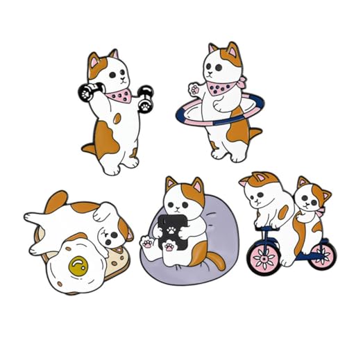 Warmhm 5 Stück Teiliges Set Cartoon Tier Broschen Niedliche Anstecknadeln für Kleidung Taschen und Rucksäcke Dekorative Accessoires Langlebiger Legierung für und DIY Bastelprojekte von Warmhm
