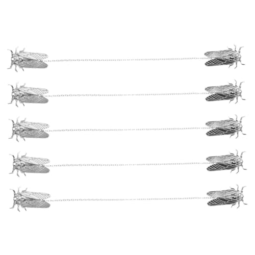 Warmhm 5 Stück Teiliges Tierbroschen mit Zikadenmotiv Lange Quasten-anhänger Leichte Metall-anstecknadeln Sicherer Halt Hemden und Jacken Eleganter Tier-lapelpin für Damen und Herren von Warmhm