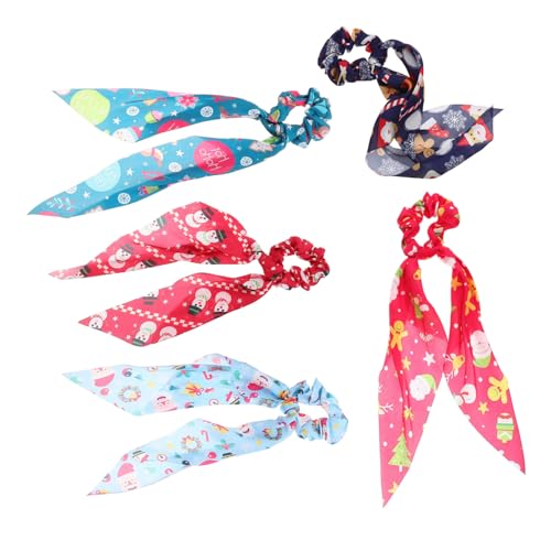 Warmhm 5 Stück Teiliges Weihnachts Haargummi mit Schneeflocken Design für Damen Stilvolle Haaraccessoires für Festliche Anlässe Langlebig und Vielseitig Einsetzbar von Warmhm