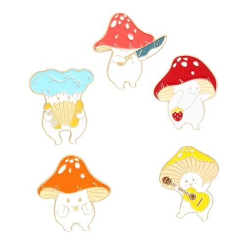 Warmhm 5stücke Pilz Brosche Cartoon Kreativ Zarte Schöne Western Anzug Schmuck Kleidung Dekoration Geschenkidee Familien Kollegen Stilvoll Schick von Warmhm