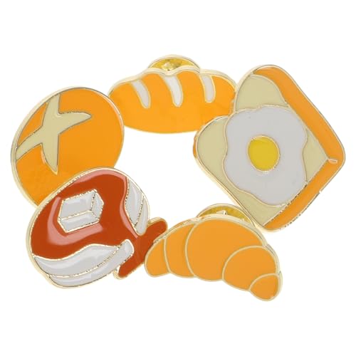 Warmhm 5Stücke Teiliges Set Niedliche Cartoon Brot Broschen für Rucksäcke Jacken und Taschen Skurrile Anstecknadeln im Sandwich und Croissant Design von Warmhm
