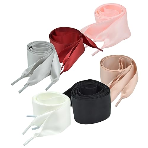 Warmhm 6 Paare Satin Schnürsenkel Flach Seidige Bänder für Damen Sneakers Weiß Schwarz Weinrot Rosa Weiche Langlebige Schuhbänder für Modische Sportschuhe Warmhm 6 Paare Satin Schnürsenkel Flach Seidige Bänder für Damen Sneakers Weiß Schwarz Weinrot Rosa Weiche Langlebige Schuhbänder für Modische Sportschuhe von Warmhm