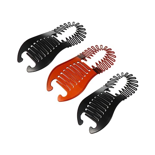 Warmhm Bananen Haarklammern 6 Stück Flexible Pferdeschwanz Haarspangen Für Frauen Rutschfeste Haarklemmen Aus Leichtem Kunststoff Schwarz Und Braun Für Dickes Haar Einfaches von Warmhm