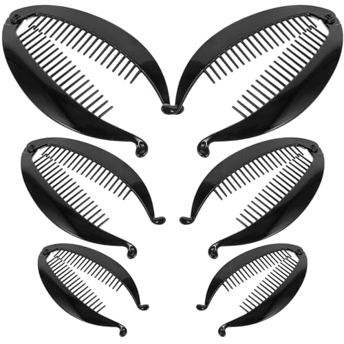 Warmhm 6 Stück Bananen Haarspange Damen - Vintage Haarklammern Für Feines Haar - Rutschfest Und Stilvoll Ideal Für Pferdeschwanz Und Hochsteckfrisuren in Elegantem Design von Warmhm