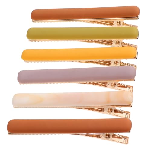 Warmhm 6 Stück Einfache Duckbill Clips Haarklammern Haarschmuck für Damen Vielseitige Einfarbige Styling Seitenclips Geeignet für Alltag und Verschiedene Anlässe Zufällige Farbe von Warmhm