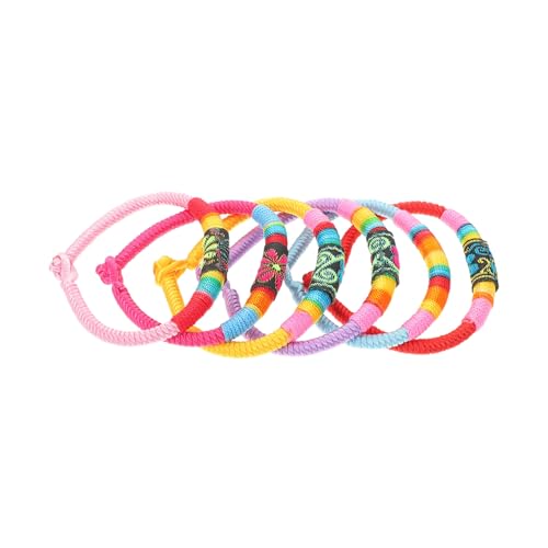 Warmhm 6 Stück Ethnische Geflochtene Armbänder Bunte Verstellbare Handgemachte String Schmuck Für Frauen Festival Accessoires von Warmhm