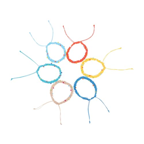 Warmhm 6 Stück Handgefertigte Boho Armbänder Wachsschnur Verstellbare Freundschaftsarmbänder mit Perlen Wasserdichtes Knüpfarmband für Sommer Aktivitäten und Strandmode von Warmhm