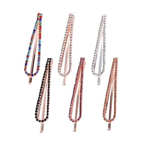 Warmhm 6 Stück Teiliges Haarklammern für Damen und Mädchen U Förmige Haarspangen Weiß Champagner und Silber mit Strasssteinen Haarschmuck für Jede Gelegenheit von Warmhm