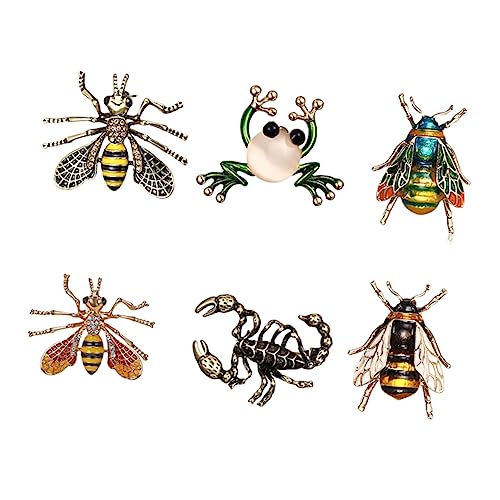 Warmhm 6 Stück Teiliges Vintage Broschennadeln im Retro Stil Kreative Corsage Ornamente für Kleidung Langlebige Mode Broschen Vielseitige Schmuckaccessoires für Damen Passend zu Kleid von Warmhm