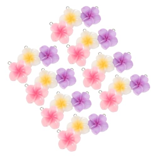 Warmhm 60 Stück Pedal Miniatur Kunstperlen Blume Baumeln DIY Sommer Tropisch Finding Charms Schlüsselanhänger Boho Harz Geschenk Schmuck Anhänger Hochzeit Halsketten Dekoration von Warmhm