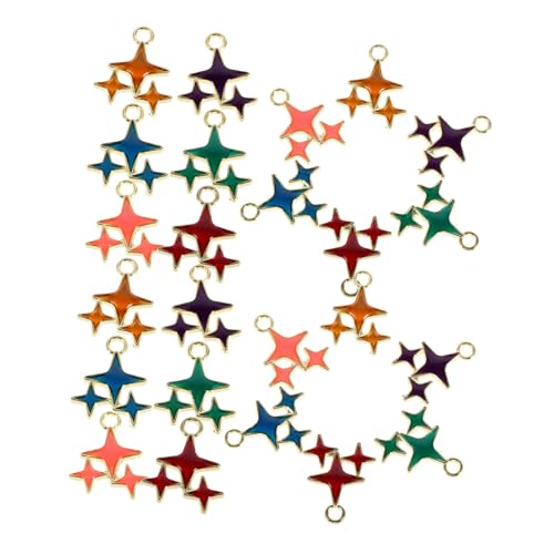 Warmhm 60 Stück Teiliges Sternanhänger Legierung mit Transparentem Ölauftrag Vielseitige Schmuckstücke für Ohrringe Haaraccessoires Halsketten und Armbänder Diy Schmuckbasteln von Warmhm