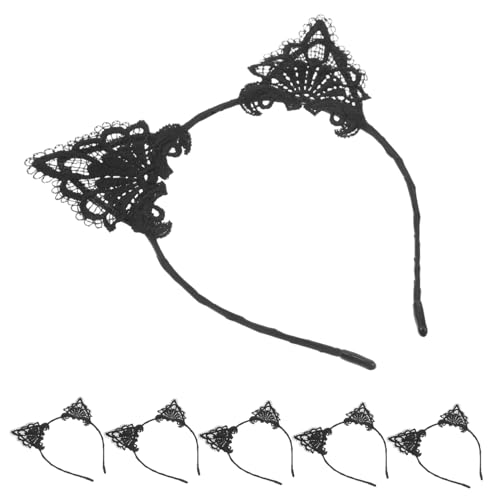 Warmhm 6stücke Katzenohren-stirnband Aus Spitze Für Frauen Und Mädchen Leichtes Material Mit Dünnem Metallrahmen Party Und Kostümrequisite Süßes Accessoire Für Festivals Und von Warmhm