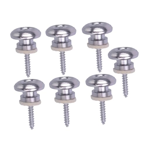 Warmhm 7 Stück Gitarrengurtschnalle Gitarrengurt Befestigung Gitarrengurt Halterung Stabilisator schrauben Zubehör keilriemen gitarrengurt knopf Gurtfixierer für Akustikgitarre Silver von Warmhm