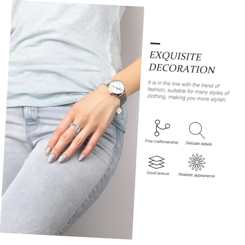 Warmhm 7 Stück Teiliges Punk Style Titanium Dreh Stressabbau Schmuck für und Frauen Glatte Oberfläche Langlebig Angenehm zu Tragen Vielseitig Kombinierbar von Warmhm