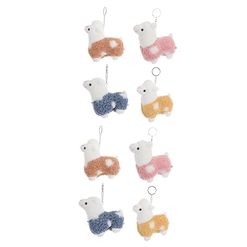 Warmhm 8 Stück Alpaka- Rückspiegel Hängezubehör Schlüsselanhänger Stofftier Carinify-Spielzeug Tier-Schlüsselanhänger Geldbörse Schlüsselhalter Spielzeug Für Kinder von Warmhm