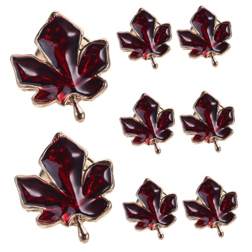 Warmhm 8 Stück Teiliges Kanadische Ahornblatt Brosche Rot Metall Anstecknadel Damen Herren Lapel Pin Herbst Thanksgiving Schmuck für Kleidung Tasche Rucksack von Warmhm