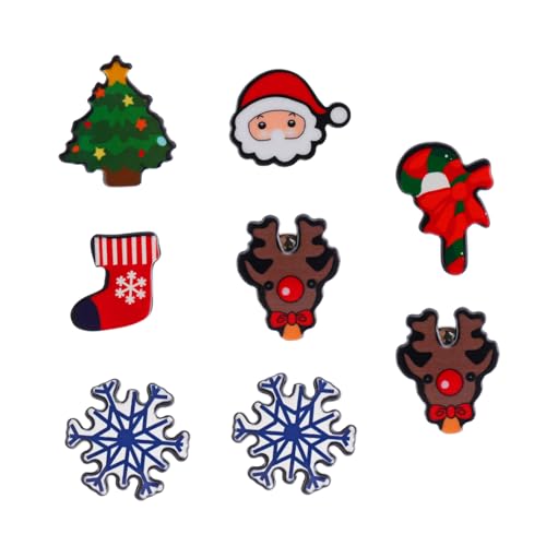 Warmhm 8 Stück Teiliges Weihnachtsbroschen Cartoon Anstecker mit Weihnachtsmotiv Langlebige Clip Broschen für Kleidung Taschen Haarschmuck und Festliche Dekoration Vielseitig und Modisch von Warmhm
