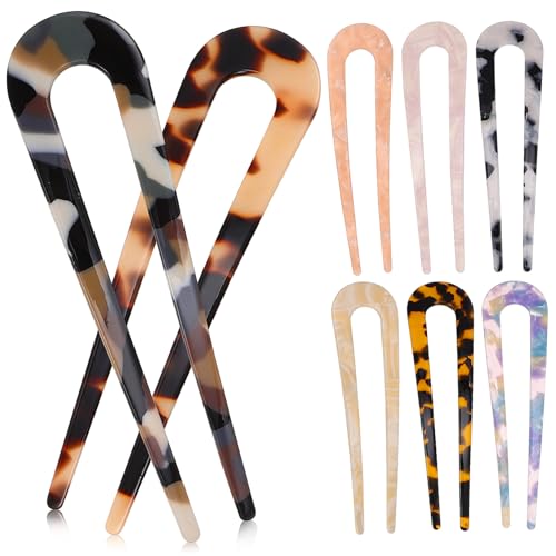 Warmhm U-Förmige Haarnadeln für Frauen 8 Stück Leicht und Langlebig aus Acetat Haarschmuck für Dutt für Haartypen von Warmhm