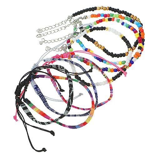 Warmhm 8Stücke Verstellbare Damen Fußkettchen im Bohemian Fußkettchen für Frauen Teenager Langlebige Hochwertige Fußschmuck Sets für Strand von Warmhm